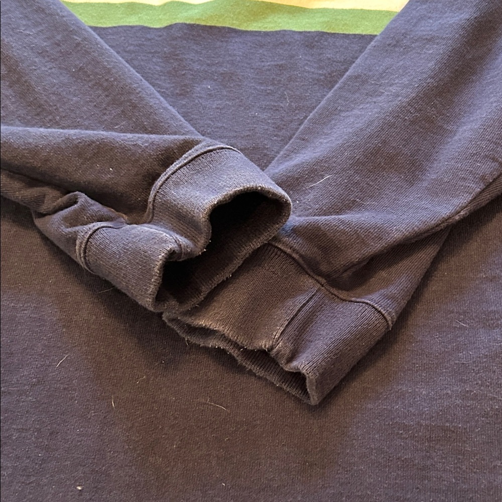 L.L. Bean Rugby Shirt Men’s Large Navy Long-Sleeve Preppy Sporty Collegiate - Picture 4 of 13